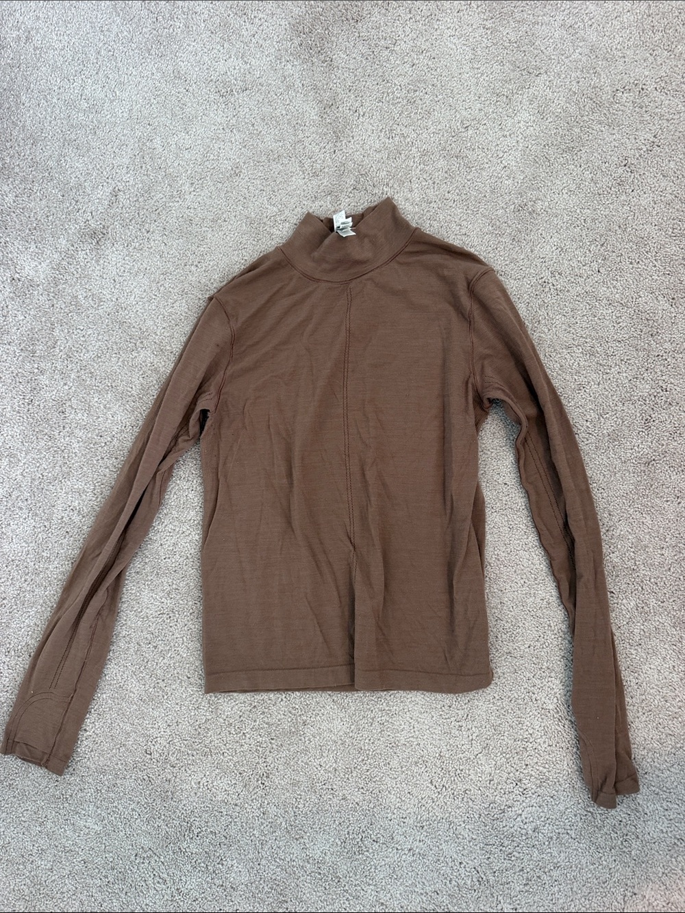 Brown Women’s Long-Sleeve Mock Neck Athletic Top
